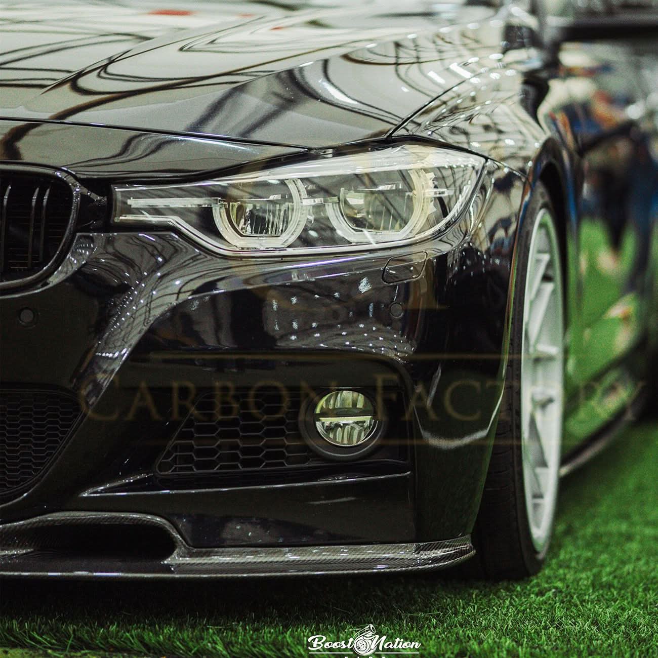 V Style Carbon Fibre Front Splitter for BMW F30 F31 3 Series M Sport 12-19