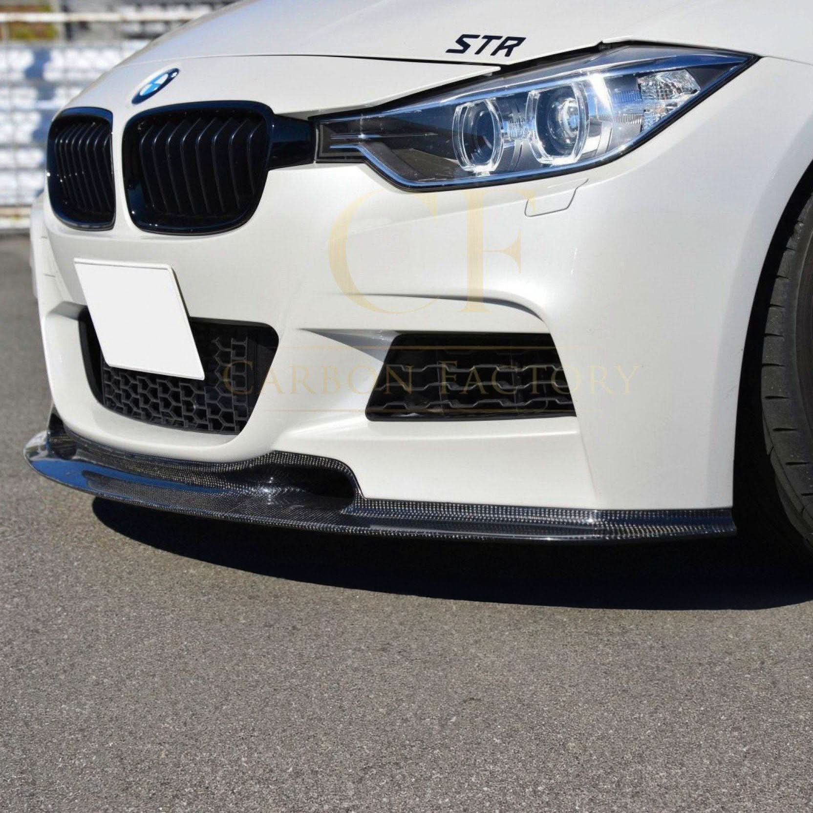 V Style Carbon Fibre Front Splitter for BMW F30 F31 3 Series M Sport 12-19