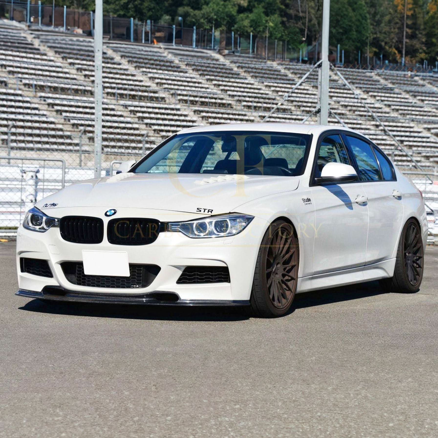 V Style Carbon Fibre Front Splitter for BMW F30 F31 3 Series M Sport 12-19