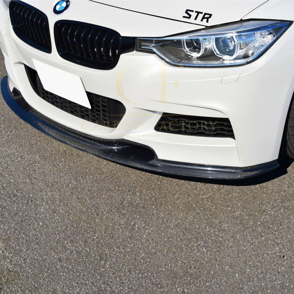V Style Carbon Fibre Front Splitter for BMW F30 F31 3 Series M Sport 12-19