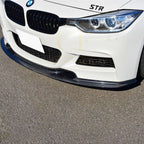 V Style Carbon Fibre Front Splitter for BMW F30 F31 3 Series M Sport 12-19