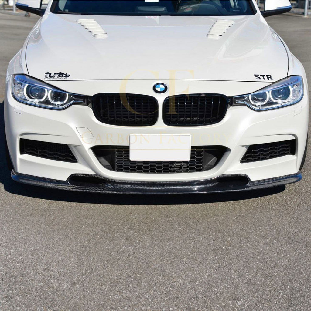 V Style Carbon Fibre Front Splitter for BMW F30 F31 3 Series M Sport 12-19