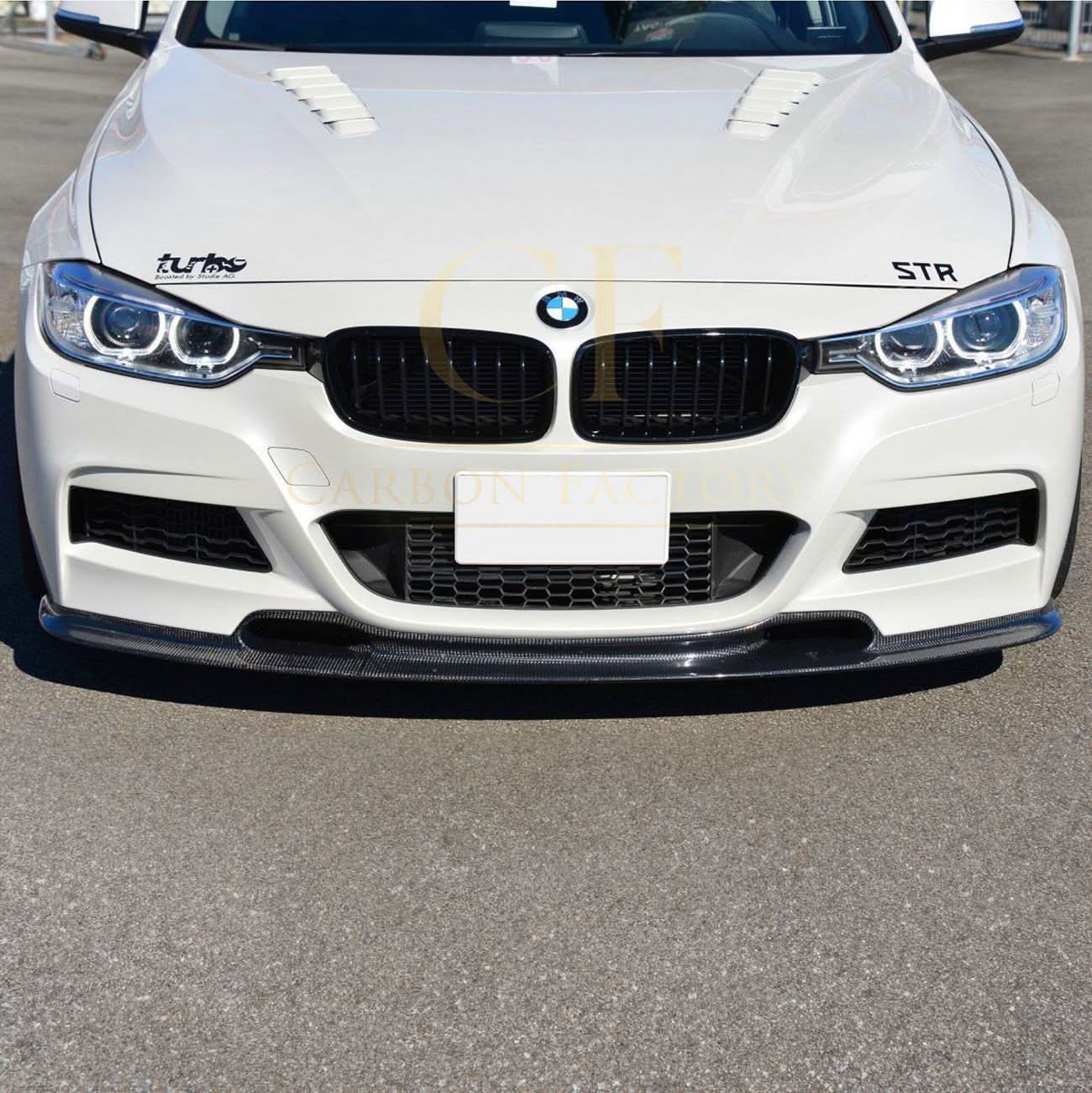 V Style Carbon Fibre Front Splitter for BMW F30 F31 3 Series M Sport 12-19
