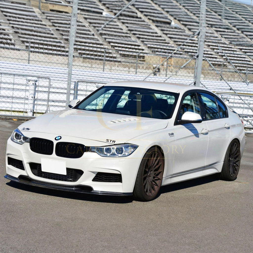 V Style Carbon Fibre Front Splitter for BMW F30 F31 3 Series M Sport 12-19