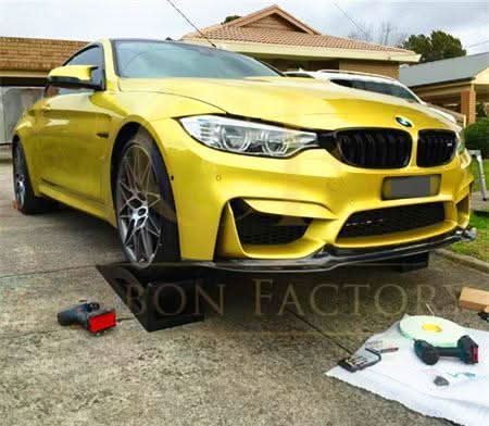 V Style Carbon Fibre Front Splitter for BMW F80 M3 F82 F83 M4 14-20