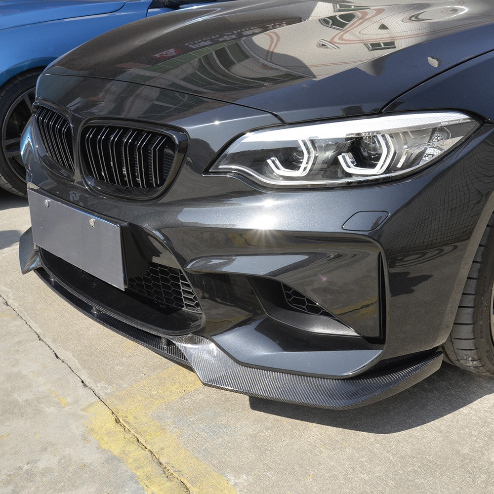 V Style Carbon Fibre Front Splitter for BMW F87 M2 OG 16-18