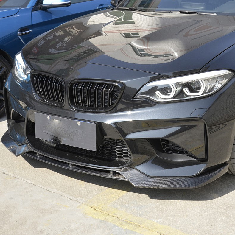 V Style Carbon Fibre Front Splitter for BMW F87 M2 OG 16-18