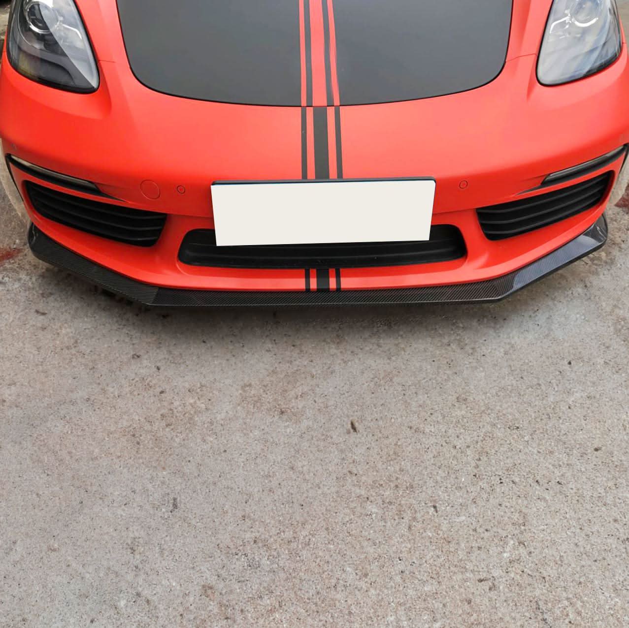 V Style Carbon Fibre Front Splitter for Porsche Boxster & Cayman 718 16-21