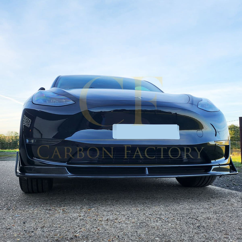 V Style Carbon Fibre Front Splitter for Tesla Model Y 19-23