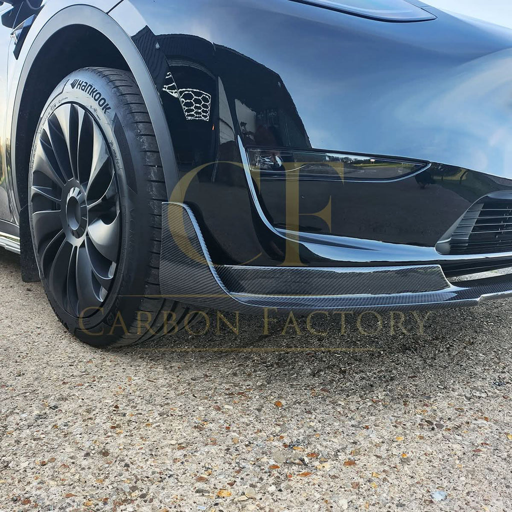 V Style Carbon Fibre Front Splitter for Tesla Model Y 19-23