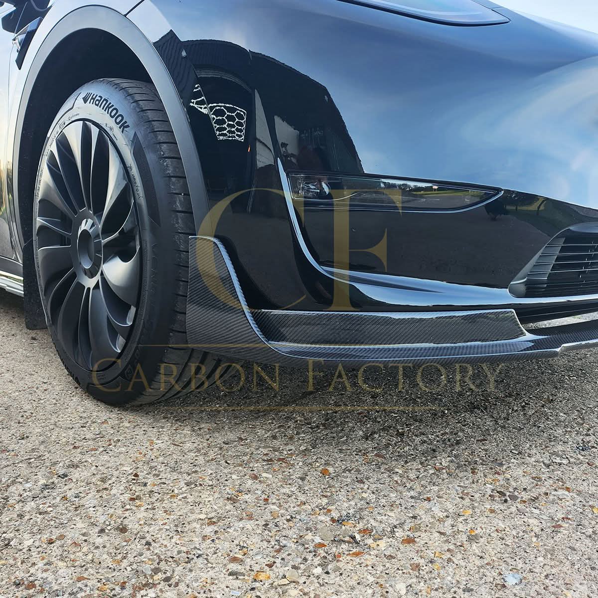 V Style Carbon Fibre Front Splitter for Tesla Model Y 19-23