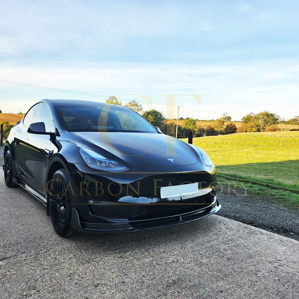 V Style Carbon Fibre Front Splitter for Tesla Model Y 19-23