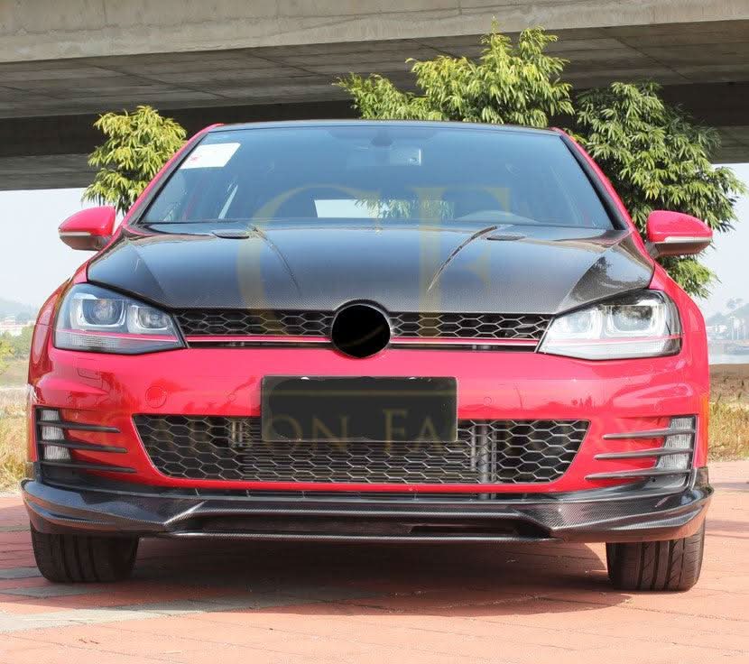 V Style Carbon Fibre Front Splitter for VW Golf MK7 GTI 14-17