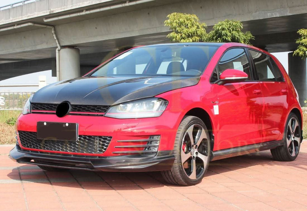 V Style Carbon Fibre Front Splitter for VW Golf MK7 GTI 14-17