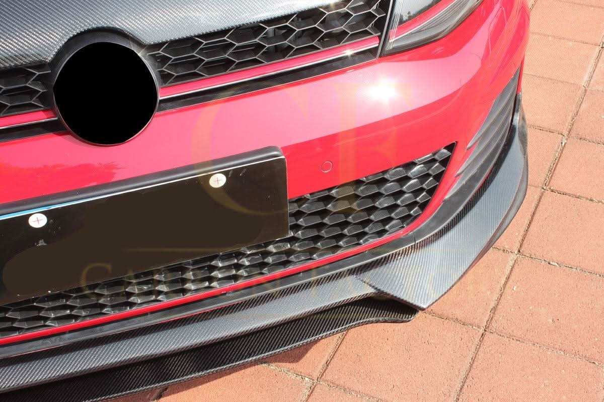 V Style Carbon Fibre Front Splitter for VW Golf MK7 GTI 14-17
