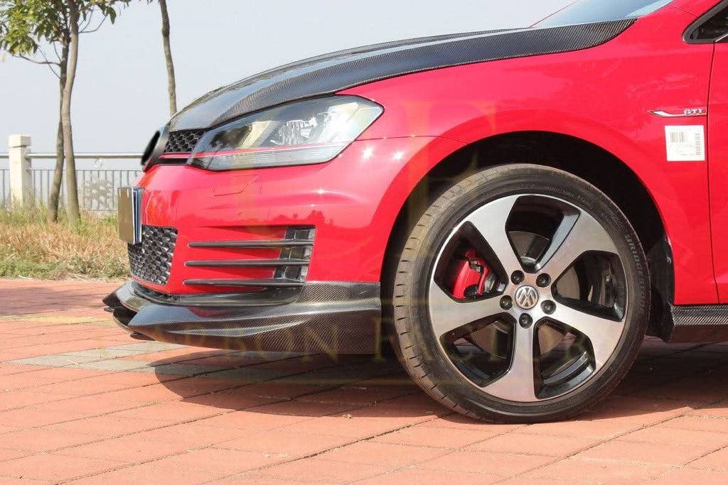 V Style Carbon Fibre Front Splitter for VW Golf MK7 GTI 14-17