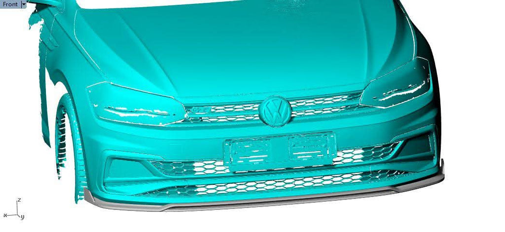 V Style Carbon Fibre Front Splitter for VW Polo MK6 GTI 17-20