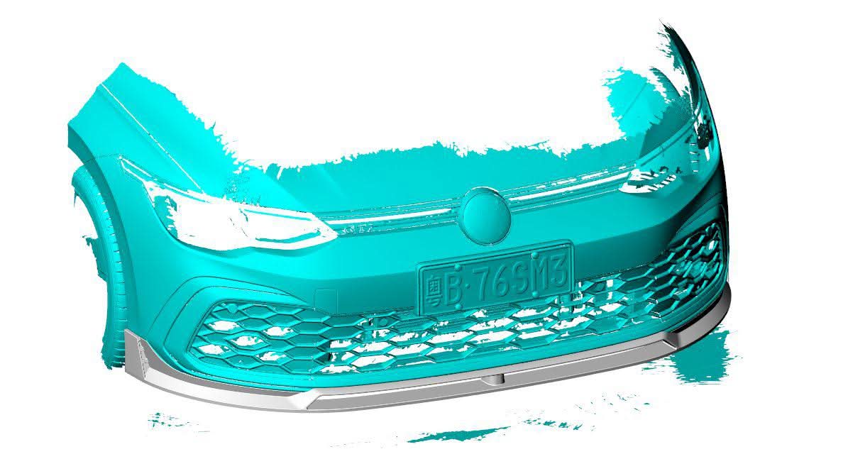 V Style Pre-Preg Carbon Fibre Front Splitter for VW Golf MK8 GTI 21-Present