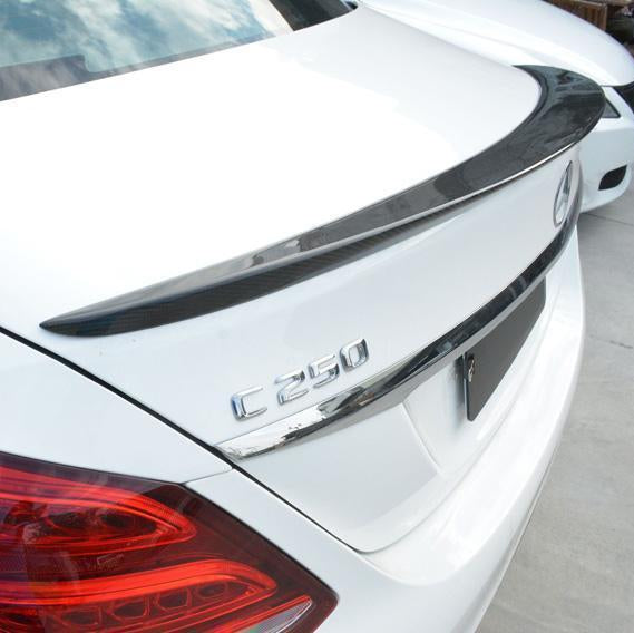 A Style Carbon Fibre Boot Spoiler for Mercedes Benz W205 C Class 15-21