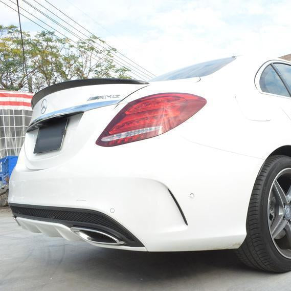 A Style Carbon Fibre Boot Spoiler for Mercedes Benz W205 C Class 15-21