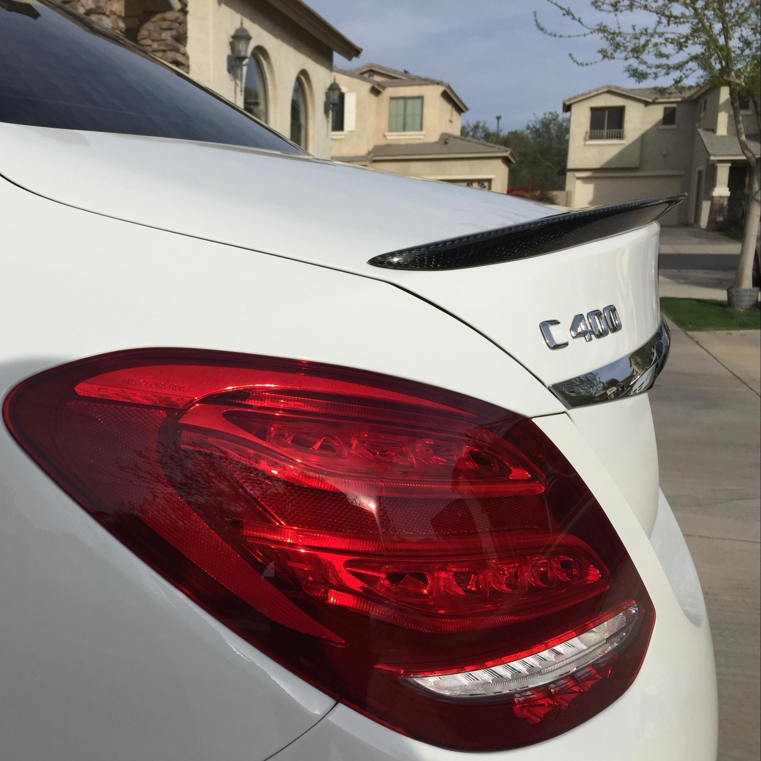 A Style Carbon Fibre Boot Spoiler for Mercedes Benz W205 C Class 15-21