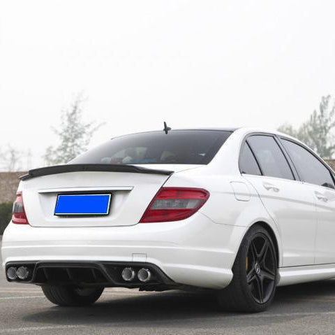 C74 Style Carbon Fibre Boot Spoiler for Mercedes Benz W204 C Class Saloon 07-14