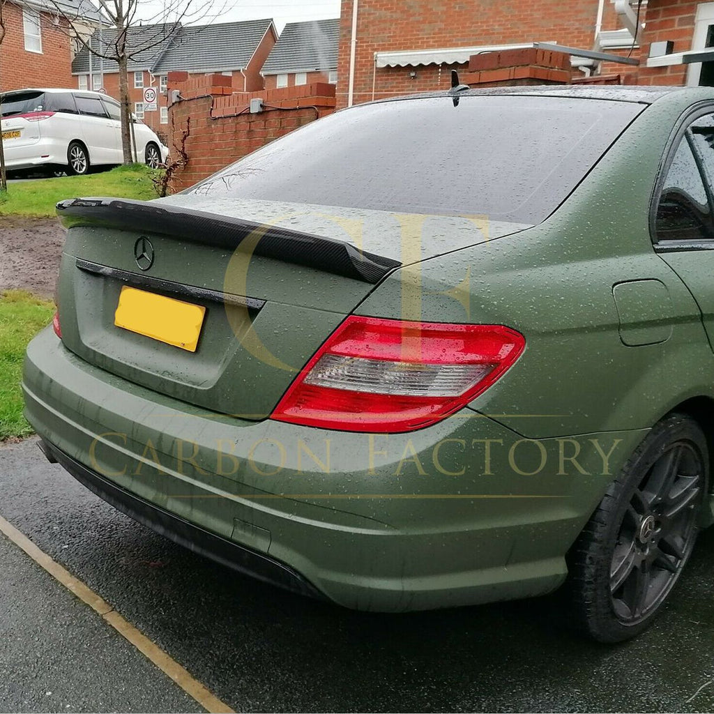 V Style Carbon Fibre Boot Spoiler for Mercedes Benz W204 C Class 07-14