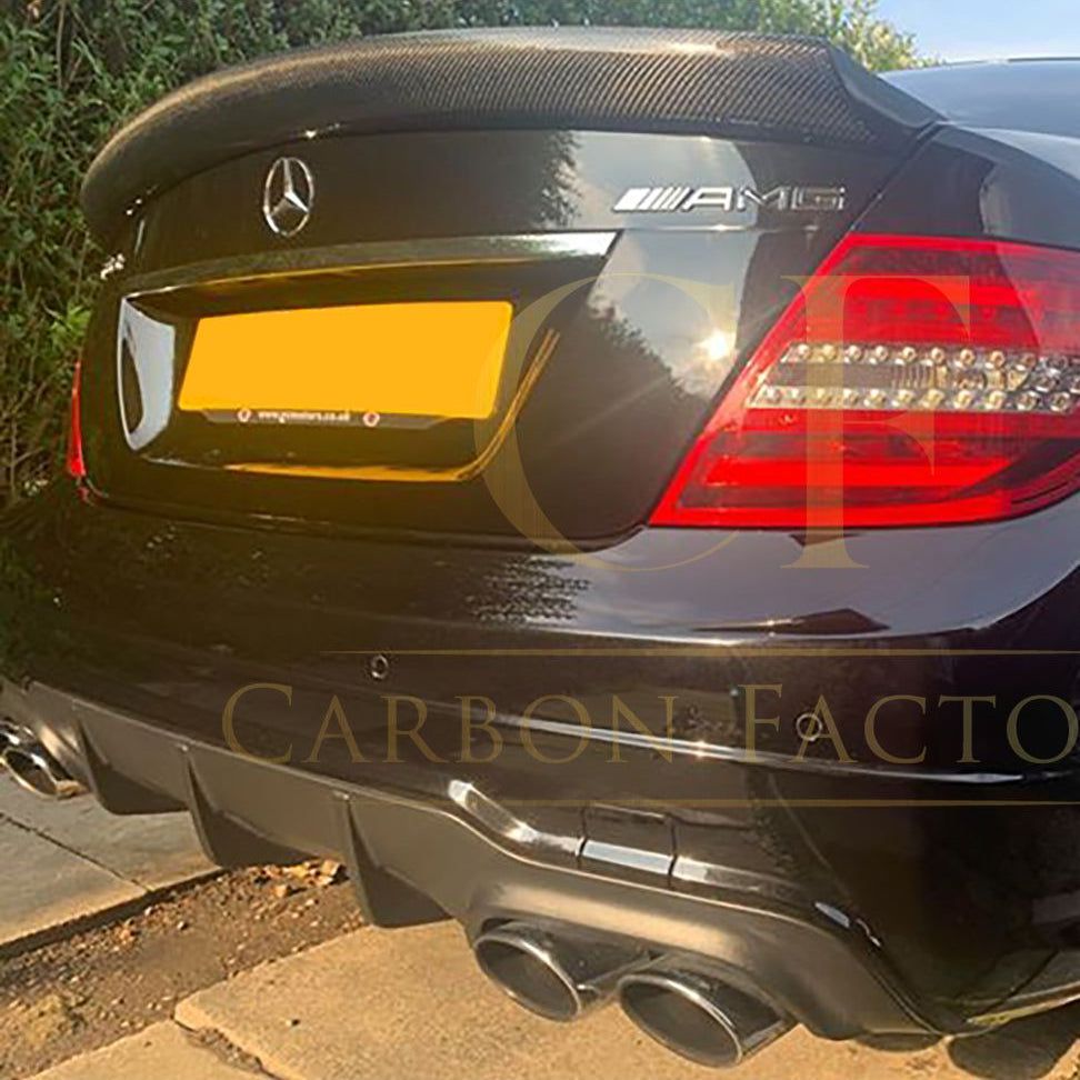 V Style Carbon Fibre Boot Spoiler for Mercedes Benz W204 C Class 07-14
