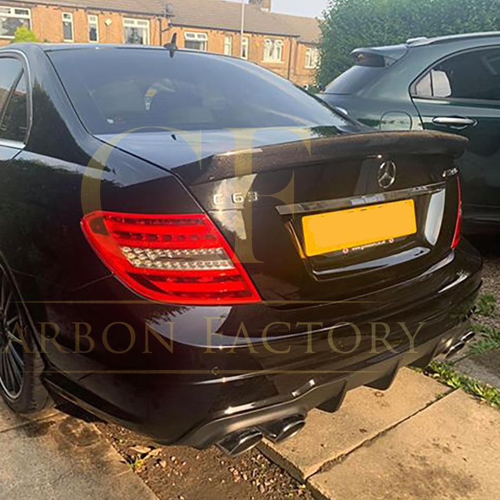 V Style Carbon Fibre Boot Spoiler for Mercedes Benz W204 C Class 07-14