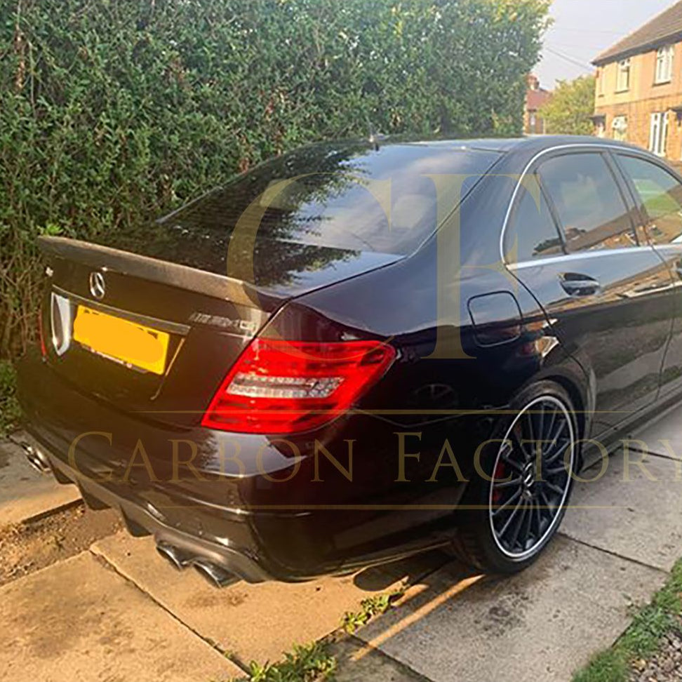 V Style Carbon Fibre Boot Spoiler for Mercedes Benz W204 C Class 07-14