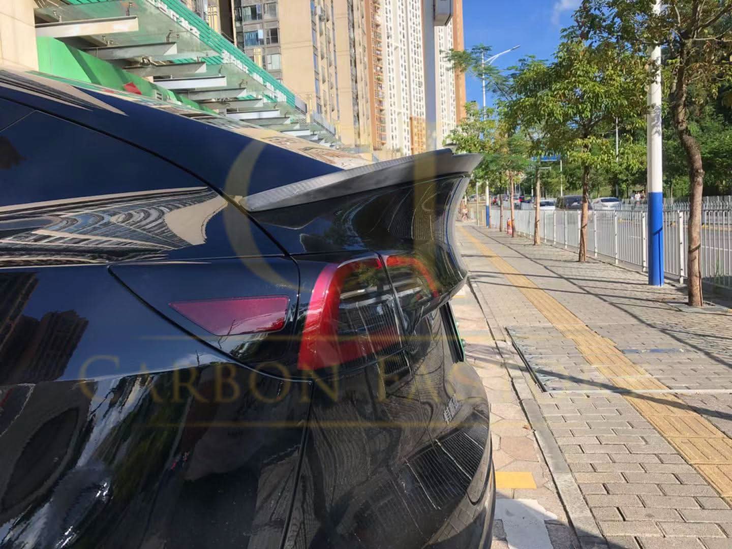 CS Style Pre-Preg Carbon Fibre Rear Spoiler for Tesla Model Y 19-23