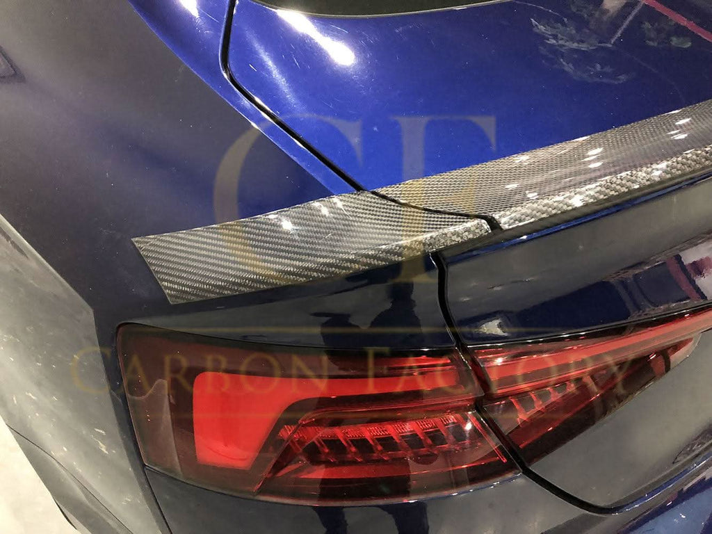 H Style Carbon Fibre Boot Spoiler for Audi B9 A5 S5 RS5 4 Door 17-24