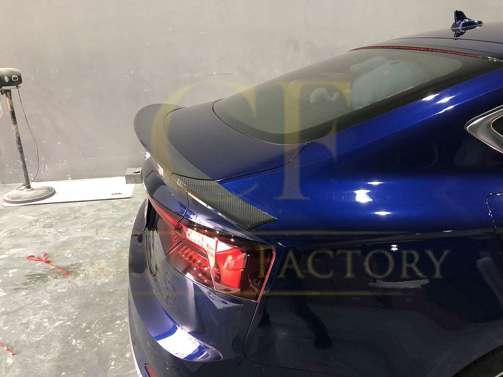 H Style Carbon Fibre Boot Spoiler for Audi B9 A5 S5 RS5 4 Door 17-24
