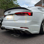 H Style Carbon Fibre Boot Spoiler for Audi B9 A5 S5 RS5 4 Door 17-24