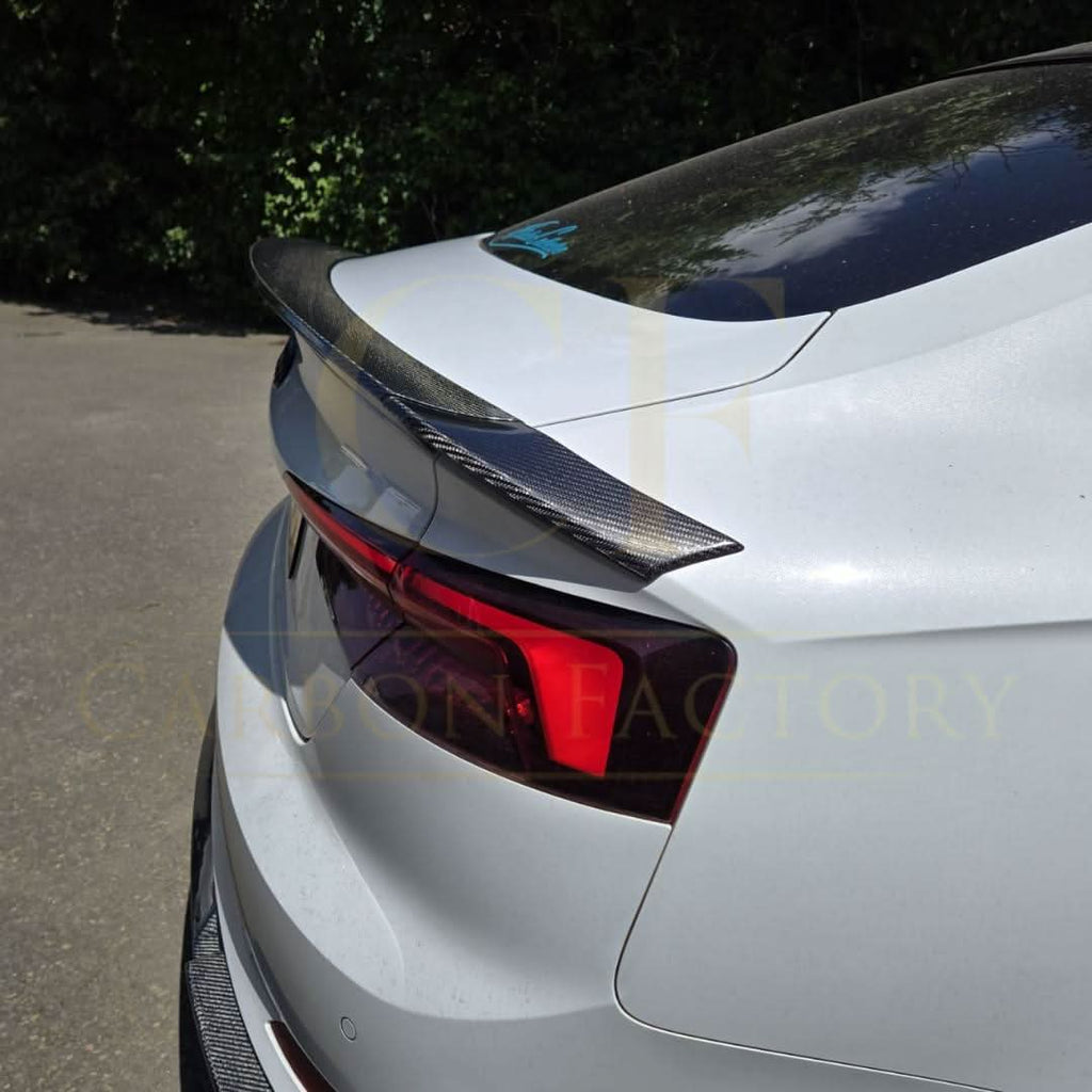 H Style Carbon Fibre Boot Spoiler for Audi B9 A5 S5 RS5 4 Door 17-24