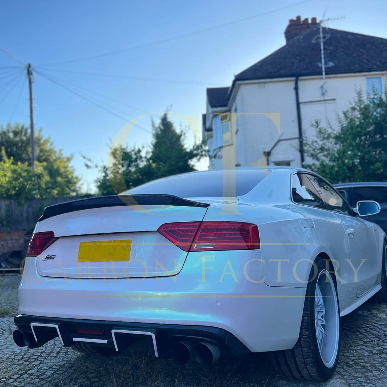 R Style Carbon Fibre Boot Spoiler for Audi B8 B8.5 S5 RS5 2 Door 07-16