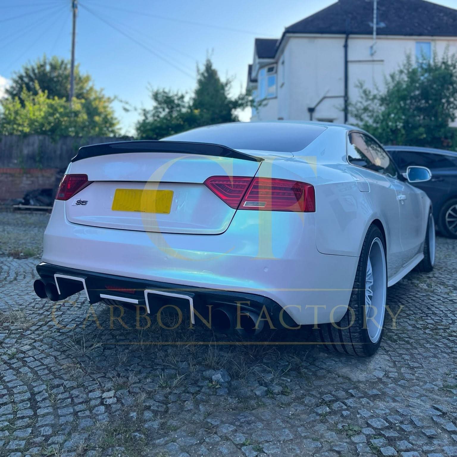R Style Carbon Fibre Boot Spoiler for Audi B8 B8.5 S5 RS5 2 Door 07-16