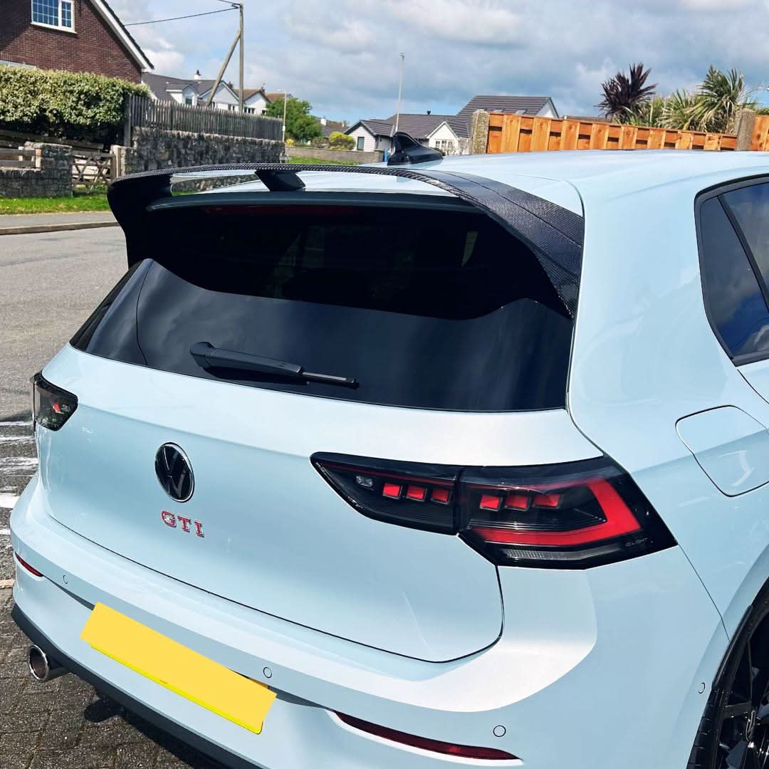V Style Carbon Fibre Boot Spoiler for VW Golf MK8 inc GTI & R 21-Present