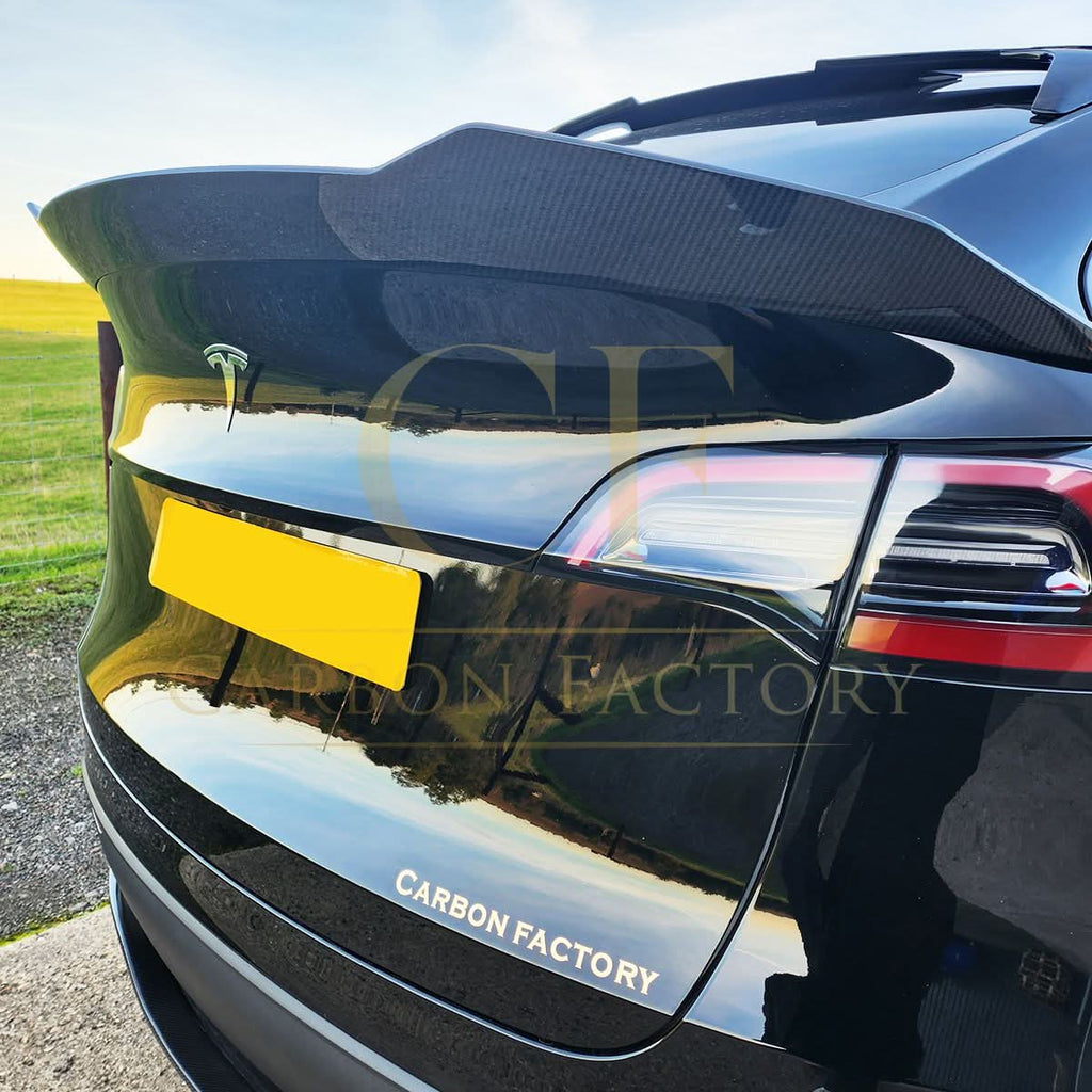 V Style Pre-Preg Carbon Fibre Rear Spoiler for Tesla Model Y 19-23