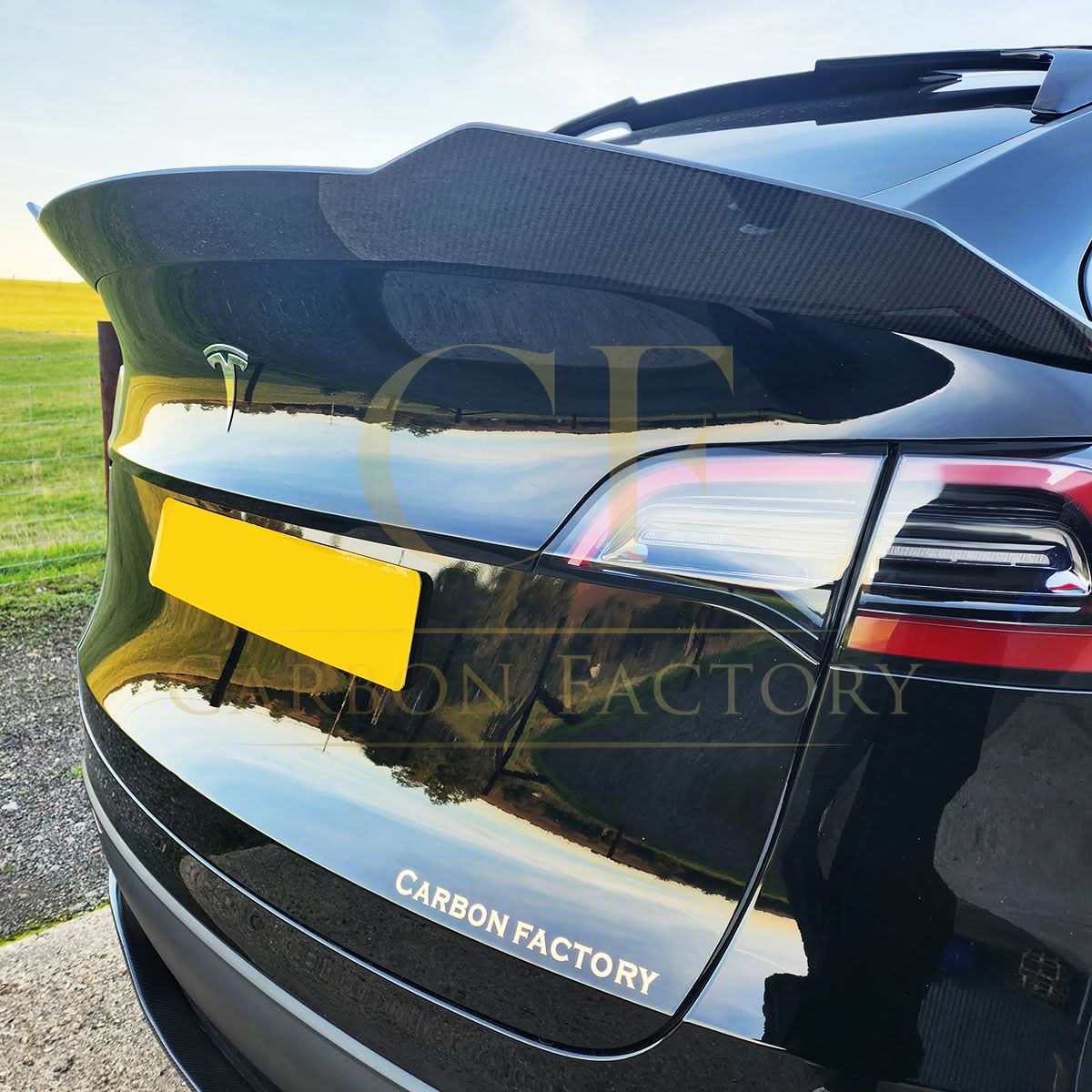 V Style Pre-Preg Carbon Fibre Rear Spoiler for Tesla Model Y 19-23