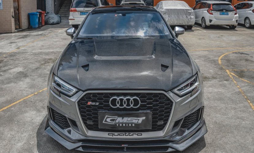 CMST - AUDI RS3 S3 A3 8V CARBON FIBRE BONNET HOOD V4
