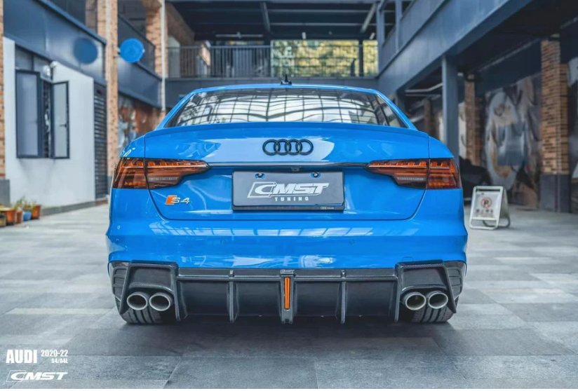 CMST - AUDI S4 & A4 S-LINE B9 B9.5 CARBON FIBRE DIFFUSER WITH LED BRAKE LIGHT