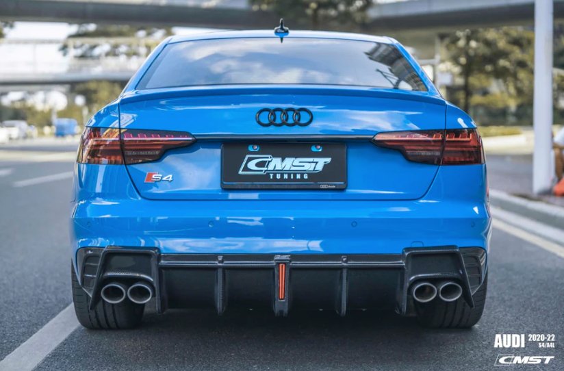 CMST - AUDI S4 & A4 S-LINE B9 B9.5 CARBON FIBRE DIFFUSER WITH LED BRAKE LIGHT