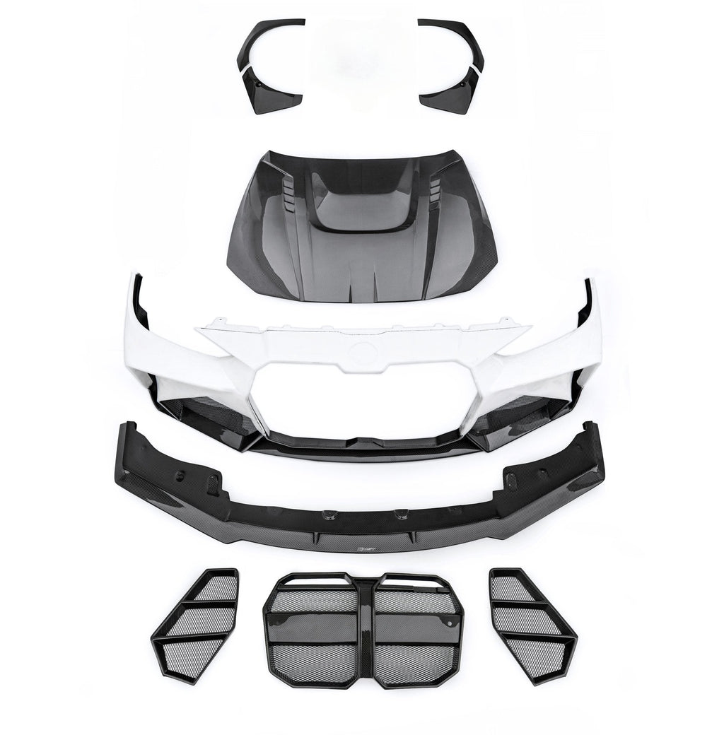 CMST - BMW 4 SERIES G22 FRP/ CARBON FIBER FRONT BUMPER AND HOOD BONNET CONVERSION UPGRADE KIT