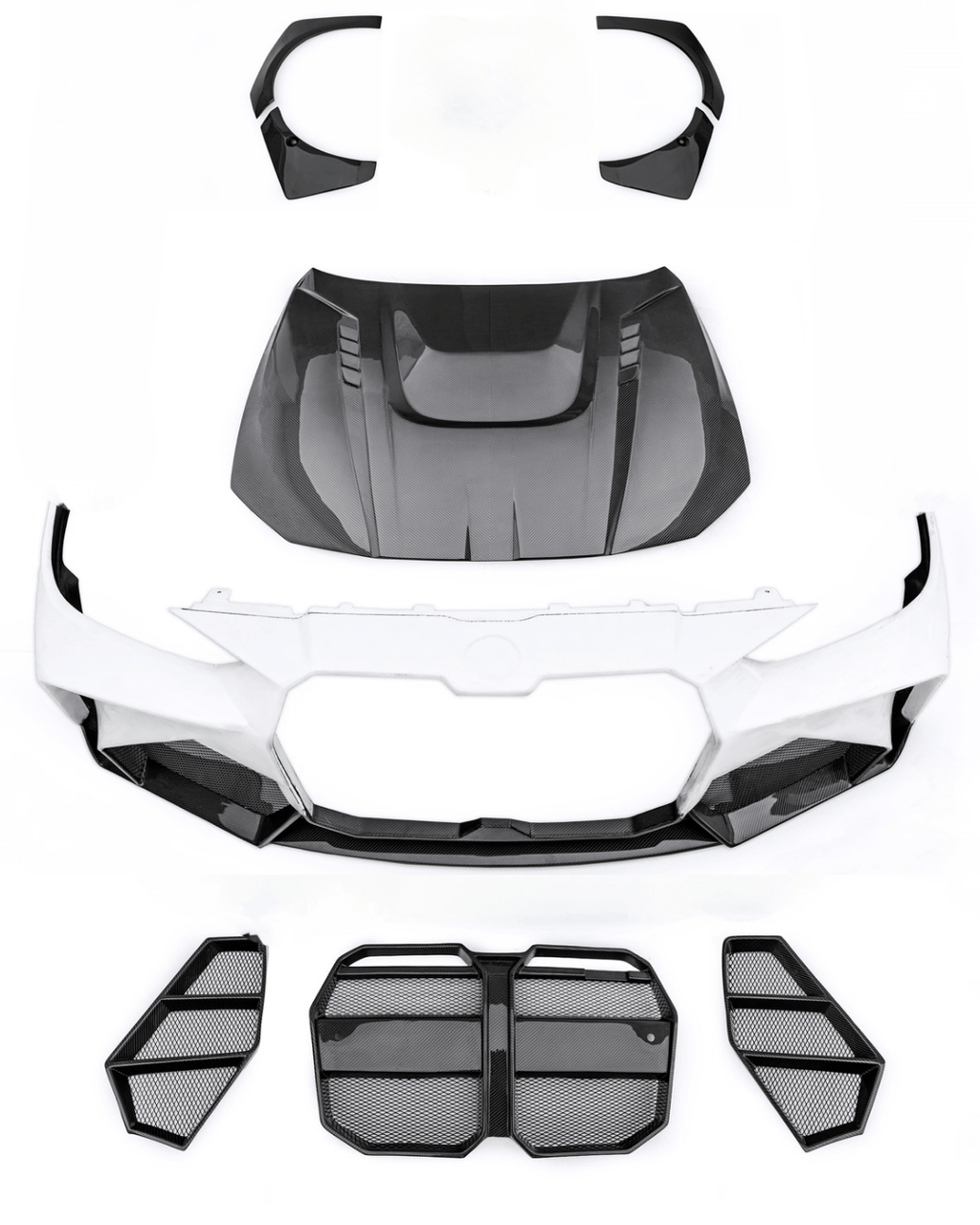 CMST - BMW 4 SERIES G22 FRP/ CARBON FIBER FRONT BUMPER AND HOOD BONNET CONVERSION UPGRADE KIT
