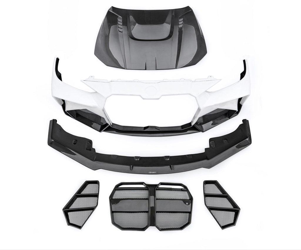 CMST - BMW 4 SERIES G22 FRP/ CARBON FIBER FRONT BUMPER AND HOOD BONNET CONVERSION UPGRADE KIT