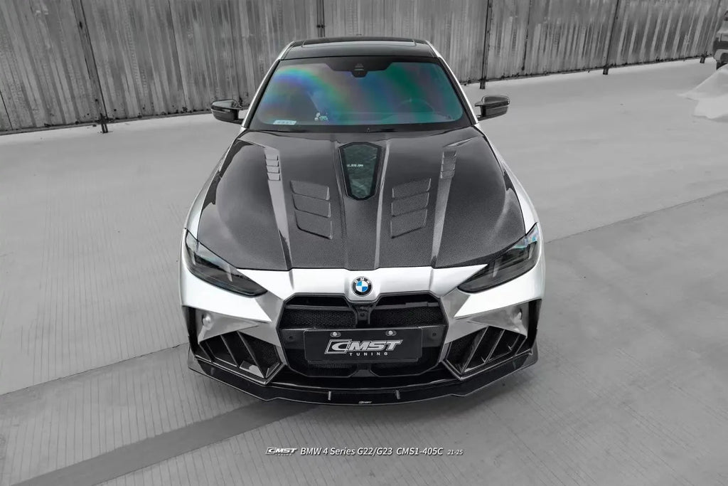 CMST - BMW 4 SERIES G22 FRP/ CARBON FIBER FRONT BUMPER AND HOOD BONNET CONVERSION UPGRADE KIT
