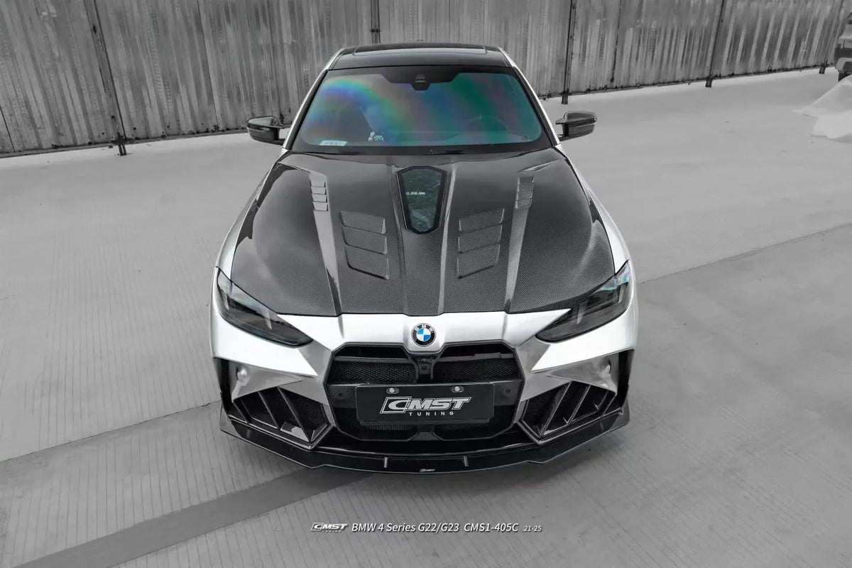 CMST - BMW 4 SERIES G22 FRP/ CARBON FIBER FRONT BUMPER AND HOOD BONNET CONVERSION UPGRADE KIT