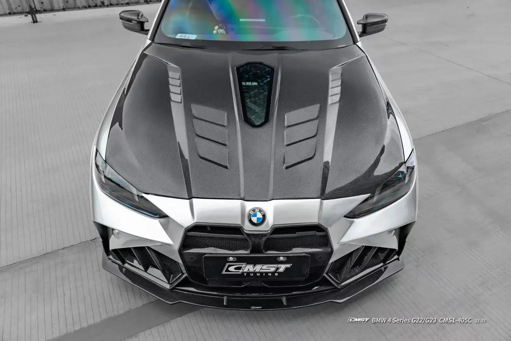 CMST - BMW 4 SERIES G22 FRP/ CARBON FIBER FRONT BUMPER AND HOOD BONNET CONVERSION UPGRADE KIT