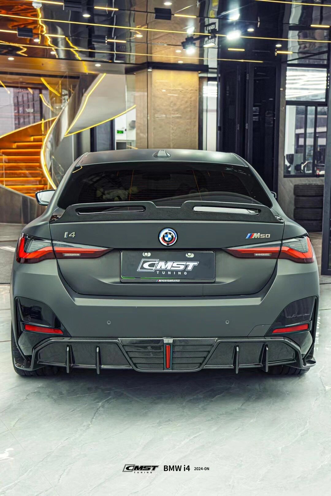 CMST - BMW I4 G26 M50 DRY CARBON FIBRE REAR LED DIFFUSER